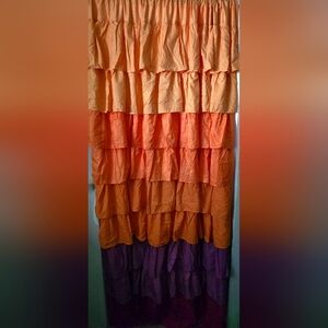 Ruffle Panel Bohemian Gipsy Orange  Purple Curtains